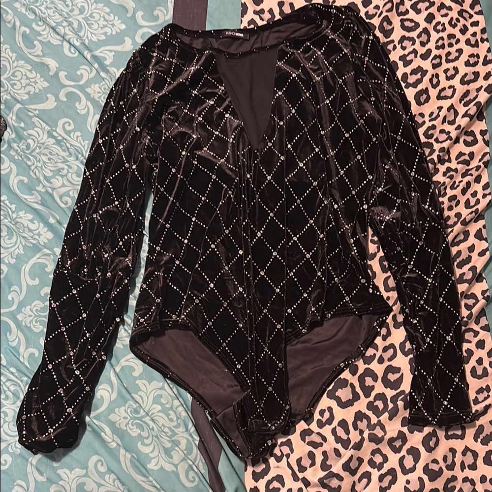 Fashion Nova Black Diamond Bodysuit